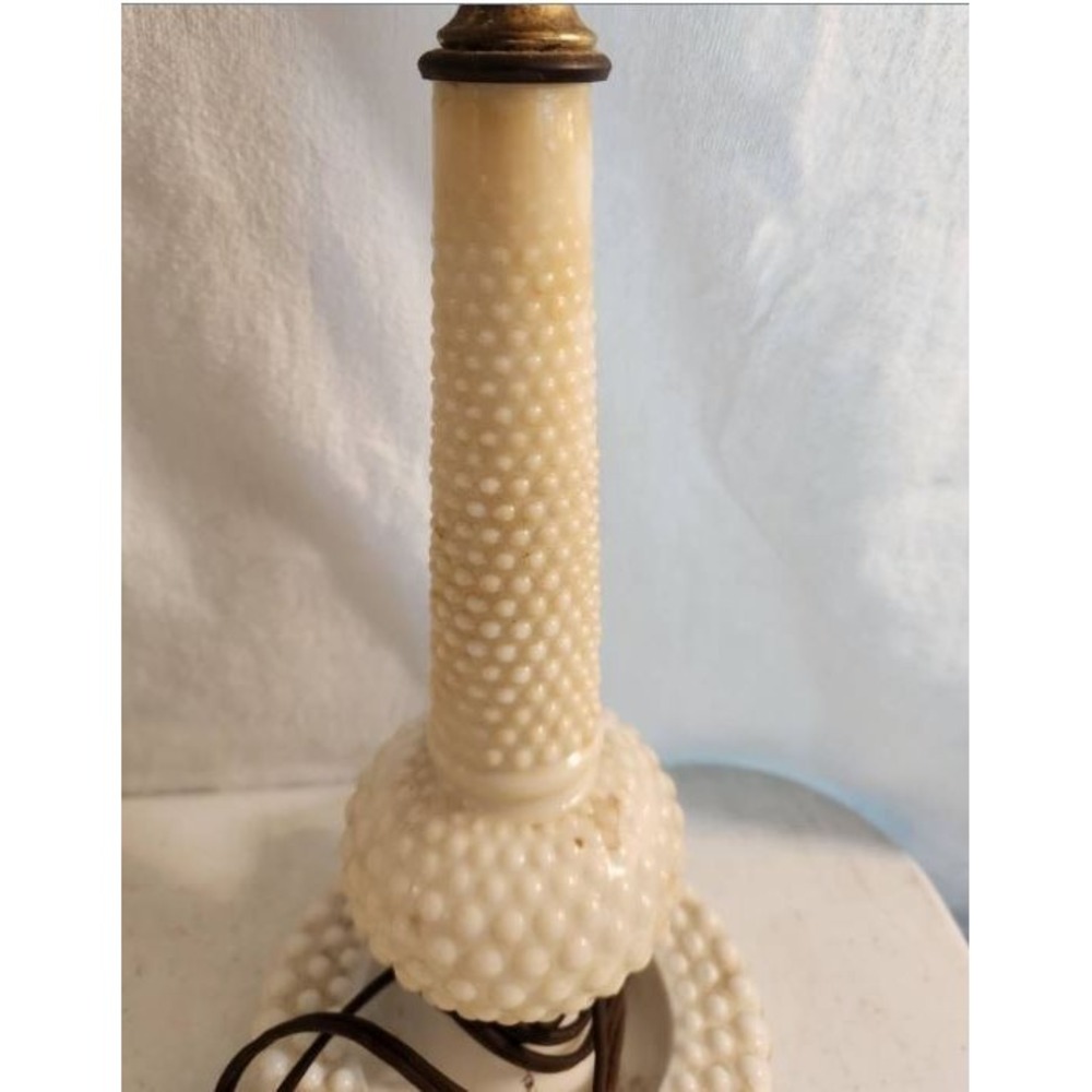 Vintage Milk Glass Hobnail Desk Lamp - Picture 2 of 3